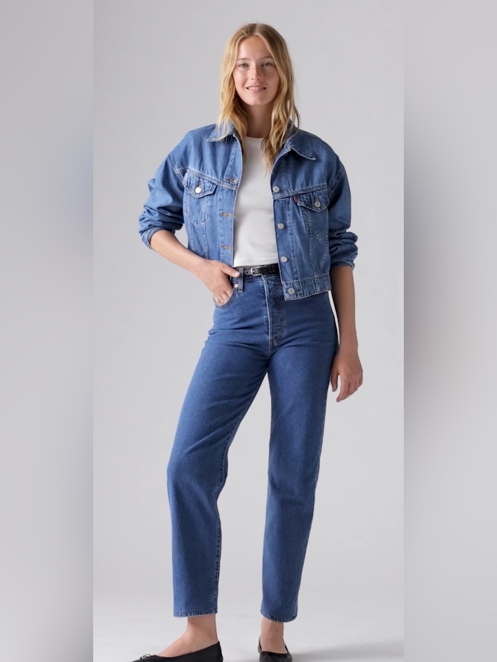 Levi's Ribcage High-Rise Straight Ankle Jeans